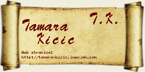 Tamara Kičić vizit kartica